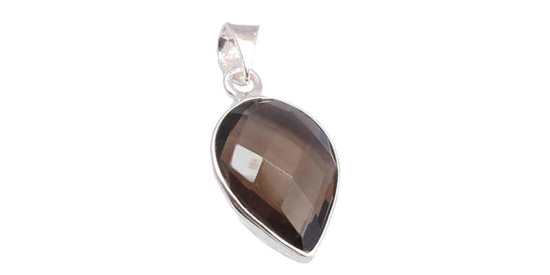 Colgante de cuarzo marrón ahumado